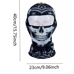 Cagoule d'hiver coupe-vent intégrale en polyester et soie glacée, protection UV, pour sports de plein air et ski, avec motif par sublimation - Product Image 2