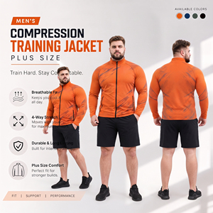 Men Plus Size Sportswear Training <b>Jackets</b> High Compression Yoga <b>Jacket</b> Quick Dry Gym Wear Full Zipper Men Printed Running <b>Jacket</b> - Product Image 3