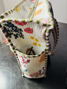 Floral Print Quilted Tote <b>Bag</b> Cotton Canvas Bohemian Style Open Top Shopping <b>Bag</b> All Seasons Use - Product Image 4