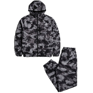 Supplier Custom Grey <b>Camo</b> Windbreaker Tracksuit Men's Lightweight Hooded <b>jacket</b> for men Jogger Set OEM Streetwear Custom Hoodies - Product Image 3