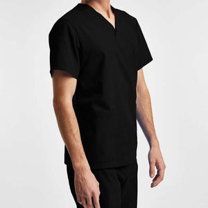 Medical Uniform Unisex <b>Scrub</b> Set 2 Pockets Nurse <b>Scrubs</b> <b>Tops</b> Pants Elastic Waist Surgical Hospital Uniform - Product Image 4