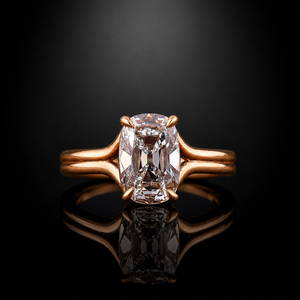 Anillo de compromiso solitario con diamante cultivado en laboratorio de 3 quilates, talla cojín, de oro macizo de 14K/10K, para mujer - Product Image 1