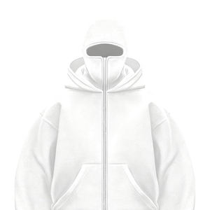 เสื้อฮู้ดกันลมแบบมีหน้ากากสำหรับผู้ชาย สั่งทำขายส่ง ผ้าฟลีซ ซิปคู่คลุมหน้าเต็มตัว สไตล์นินจา สำหรับใส่ในฤดูหนาว เหมาะสำหรับสตรีทแวร์ - Product Image 2