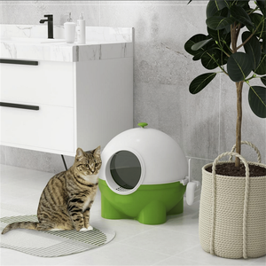 Lettiera per Gatti Automatica di Grande Capacità, Facile da Pulire, in Plastica e Legno, per Uso in Soggiorno - Product Image 1