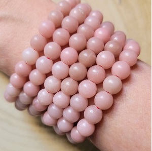 Pulsera de Ópalo Rosa Natural, Pulsera de Ópalo Rosa Peruano con Cuentas para Sanación, Joyería Energética Reiki, Venta al por Mayor, 8mm - Product Image 4
