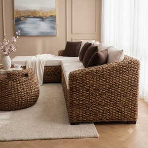 Modern Luxury Handwoven Waterproof <b>Rattan</b> Sectional <b>Sofa</b> Set Outdoor Patio Apartment Living Room L Shape Garden Furniture - Product Image 5