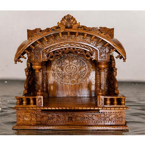 ซื้อหิ้งพระสวามีนารายณ์แกะสลักด้วยมือสำหรับบ้าน ขนาดเล็ก ทำจากไม้สัก  ซื้อหิ้งพระไม้เนื้อแข็งแกะสลักด้วยมือ สีน้ำตาล สำหรับประกอบพิธีกรรมในสหราชอาณาจักร - Product Image 1