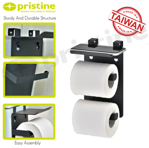 Organizador de oficina moderno de hierro fundido de calidad OEM, colgador de almacenamiento multifunción montado en la pared de un solo nivel para baño de Taiwán - Product Image 5