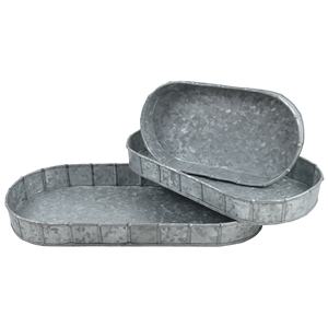 Bandeja de servicio gris de metal completamente redondeada, decoración de acabado galvanizado para el hogar, Hotel, restaurante, diseño de mesa hecho de hierro - Product Image 5