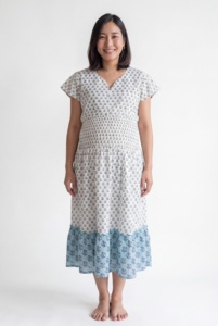 Vestido de Maternidad Boho Estampado a Mano, Vestido de Algodón para Posparto y Lactancia, Ropa de Mujer, Regalo para Mamá - Product Image 1