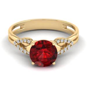 แหวนพลอยโกเมนทรงกลมเจียระไนแบบบริลเลียนต์ 2 กะรัต REYES สำหรับผู้หญิง เงินแท้ 925 แหวนมอสซาไนต์เม็ดเดี่ยวความใส VVS - Product Image 6