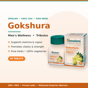 Comprimés de Gokshura de l'Himalaya, à base de plantes et ayurvédiques, en contenant plastique de première qualité, durée de conservation de 3 ans, pour la santé masculine, Inde - Product Image 1