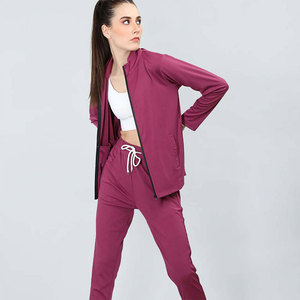 Conjunto de chándal con cremallera para mujer, ropa deportiva para correr y entrenar, conjunto de chándal con cremallera completa a la moda para deportes de fitness - Product Image 6