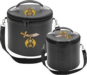 Estuche de Lujo para Gorra Masónica Fez – Caja de Almacenamiento y Exhibición de Imitación de Cuero |   Estuches para Gorras de Masones (Blancos) - Product Image 3