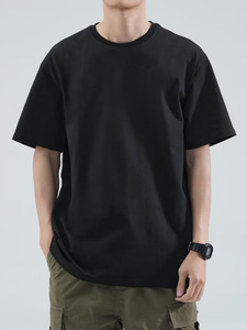 T-shirt d'été personnalisé avec logo, pour hommes et femmes, couleur unie, coupe ample, manches courtes, 180 grammes, t-shirt basique, t-shirt de travail - Product Image 3