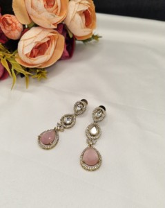 Elegant Teardrop Gemstone Jewelry Set <b>Delicate</b> Uncut Kundan Lightweight Pendant <b>Necklace</b> Set Party Wear Fine Fashion Wholesaler - Product Image 2