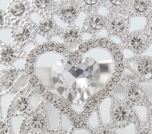 <b>Silver</b> Hollow Heart Rhinestone <b>Napkin</b> Ring Glamorous Perfect For Wedding Use And Table Decoration Use - Product Image 2
