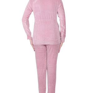 Ensemble de survêtement d'hiver personnalisé pour femmes en velours à capuche, deux pièces, sweat-shirt et pantalon de jogging, matière respirante, tenue décontractée élégante - Product Image 6