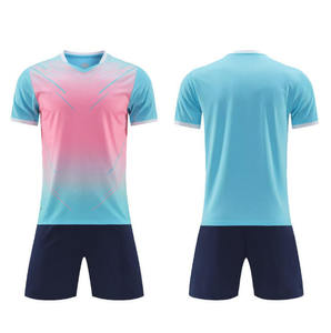 Conjunto de Camiseta y Pantalones Cortos de Fútbol para Hombre, Transpirable, Cuello en V, Secado Rápido, Ligero, con Nombre de Equipo Personalizable para Uniforme de Fútbol - Product Image 1