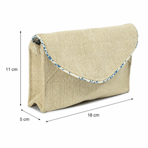 Pochette cosmétique personnalisée en jute naturel avec rabat, impression intérieure, écologique, réutilisable, sac de voyage pour articles de toilette, vente en gros OEM ODM - Product Image 2