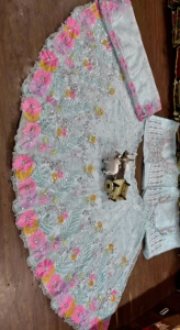 Lehenga Choli de Novia en Color Pastel con Bordado Floral, Traje de Boda de Diseñador, Lehenga de Compromiso para Mujer, Conjunto de Dupatta, Atuendo Étnico de Lujo - Product Image 4