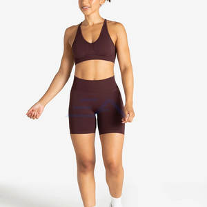 Nouveau style short de sport taille haute respirant et écologique en Spandex/Polyester pour femme, motif uni, pour usage extérieur - Prix - Product Image 4