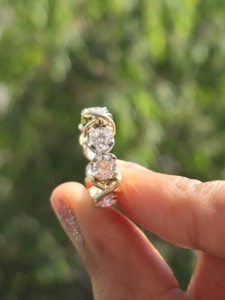 Anillo de Diamante Cultivado en Laboratorio, Oro Amarillo o Blanco de 14K o 18K, Diamante Redondo, Anillo de Dos Tonos para Mujer, Elegante Regalo de Boda o Compromiso - Product Image 3