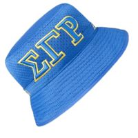 Topi Bucket Sigma Gamma Rho Biru, Topi Matahari Sorority Yunani, Logo SGRho Bordir, Topi Nelayan Kasual Bolak-Balik untuk Luar Ruangan, Hadiah