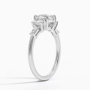 BOJ <b>Ring</b> 3 Cushion Cut 925 <b>Silver</b> Five Stone Prong Set <b>Solitaire</b> Engagement <b>Ring</b> GRA Certified 2ct D Color VVS1 Moissanite - Product Image 2