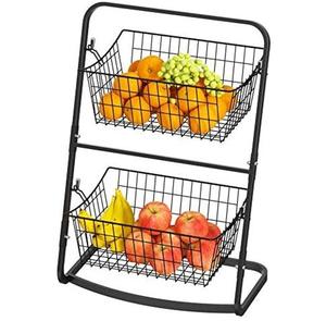 Cesta de Frutas de Alambre de Hierro Más Vendida, Cestas Decorativas Redondas de Lujo con Acabado Negro para Mesa, Cestas de Almacenamiento Decorativas de 3 Niveles - Product Image 6