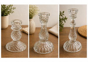 Empty Glass Candlestick Holder with <b>Lid</b> Ribbed Textured Round Container for Candle Making Home <b>Decor</b> Low MOQ Scented - Product Image 5