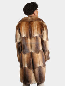 <b>Winter</b> <b>Men's</b> <b>Overcoat</b> Coats Crew Neck Luxury Long Sleeve Hooded Waterproof Reversible Vintage Faux Fur Wool/Silk OEM Service - Product Image 5