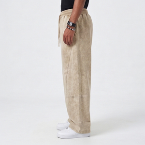 Men's Mid Waist Heavyweight 500 GSM Comfortable Casual Loose Fit <b>Baggy</b> Winter Jogger Sweat Pants - Product Image 3