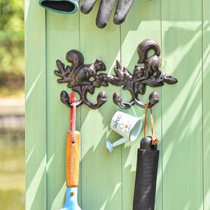 Cast Iron Cute Squirrel 4 Hooks Coat Hanger Towel Keys Hats Bags Clothes Rack Modern Eco-Friendly <b>Wall</b> Mounted Storage Organizer - Product Image 5