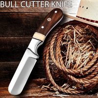 Couteaux de cowboy de qualité industrielle OEM à prix abordable avec étui en cuir - Couteau de boucher en acier raspé fait main de 8 pouces - Lame fixe EDC