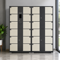 Casillero de Almacenamiento Electrónico Inteligente, con Código QR y Acceso por PIN, Caja de Paquetería Digital de Autoservicio, Resistente a la Intemperie, 1 Juego de Controles, 5 Compartimentos