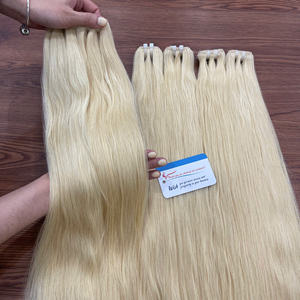 BEST SELLING!! Extensions de cheveux humains vietnamiens 100% naturels, prix de gros, cheveux bruts, lisses, couleur blonde. - Product Image 4