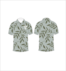 เสื้อโปโลพิมพ์ลายใบไม้สีเทาสำหรับผู้ชายแขนสั้นลำลองแฟชั่นฤดูร้อนเสื้อโปโลกอล์ฟ - Product Image 3