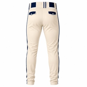 Pantalon de baseball pour homme, coupe ajustée, en polyester anti-humidité, motif rayé, fermeture boutonnée avec poches, vêtements toutes saisons, vente en gros - Product Image 4