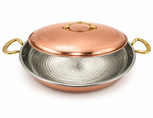 Hammered Copper Stock <b>Pot</b> <b>Lid</b> Modern Luxury Design Copper Handle Gas Cooker Compatible Stainless Steel Lining Hand Wash Only - Product Image 4
