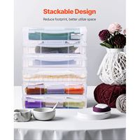 Lot de 6 boîtes de rangement empilables en plastique transparent pour papiers de scrapbooking, étui multi-usages pour documents avec coins arrondis, version 2022