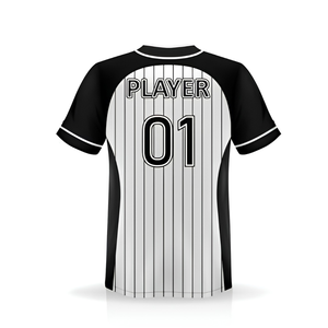 Maillot de baseball imprimé de haute qualité unisexe à boutons sur le devant, à rayures fines, en polyester, manches courtes, 100 % coton, 140 g/m², poids lourd, pour adultes - Product Image 3