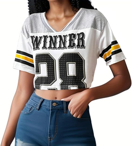 OEM Breathable Mesh Jersey Summer Sports T-shirt Embroidery logo Custom <b>Tshirt</b> Street Boxy Oversized Crewneck t Shirt for Women - Product Image 2