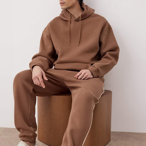 Ensemble de survêtements unisexes en molleton épais 600 g/m² avec logo personnalisé imprimé et strass, en coton French Terry, comprenant un sweat à capuche et un pantalon de survêtement - Product Image 6