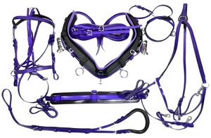 Most Selling PVC Horse driving <b>harness</b> set solid Brass material at best price manufacturer from India - Product Image 2