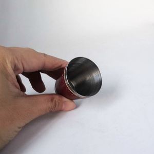 Mini verre à vin en acier inoxydable avec étui en cuir noir, tasse à boire portable, petit verre à shot en métal, vente en gros - Product Image 6