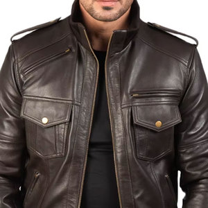 Fashionable <b>Men</b> Genuine <b>Leather</b> <b>Jackets</b> Custom Top Trending <b>Men</b> Fashionable Reasonable Price <b>Men</b> <b>Leather</b> <b>Jackets</b> - Product Image 3