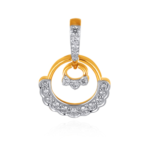 Pendentif en or jaune avec diamants ronds brillants cultivés en laboratoire, design classique, bijoux pour femmes à porter au quotidien - Product Image 1