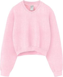 เสื้อสเวตเชิ้ตโอเวอร์ไซส์สำหรับผู้หญิง สไตล์สตรีท เสื้อฮู้ดดี้แบบครอปสีบล็อกสำหรับผู้หญิง เสื้อสเวตเชิ้ตแขนยาวมีเชือกผูก - Product Image 1