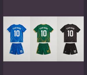 Ensemble de maillots de football pour garçons, uniforme de football personnalisé sublimé, tissu respirant, manches courtes, coupe athlétique, numéros d'équipe imprimés - Product Image 5